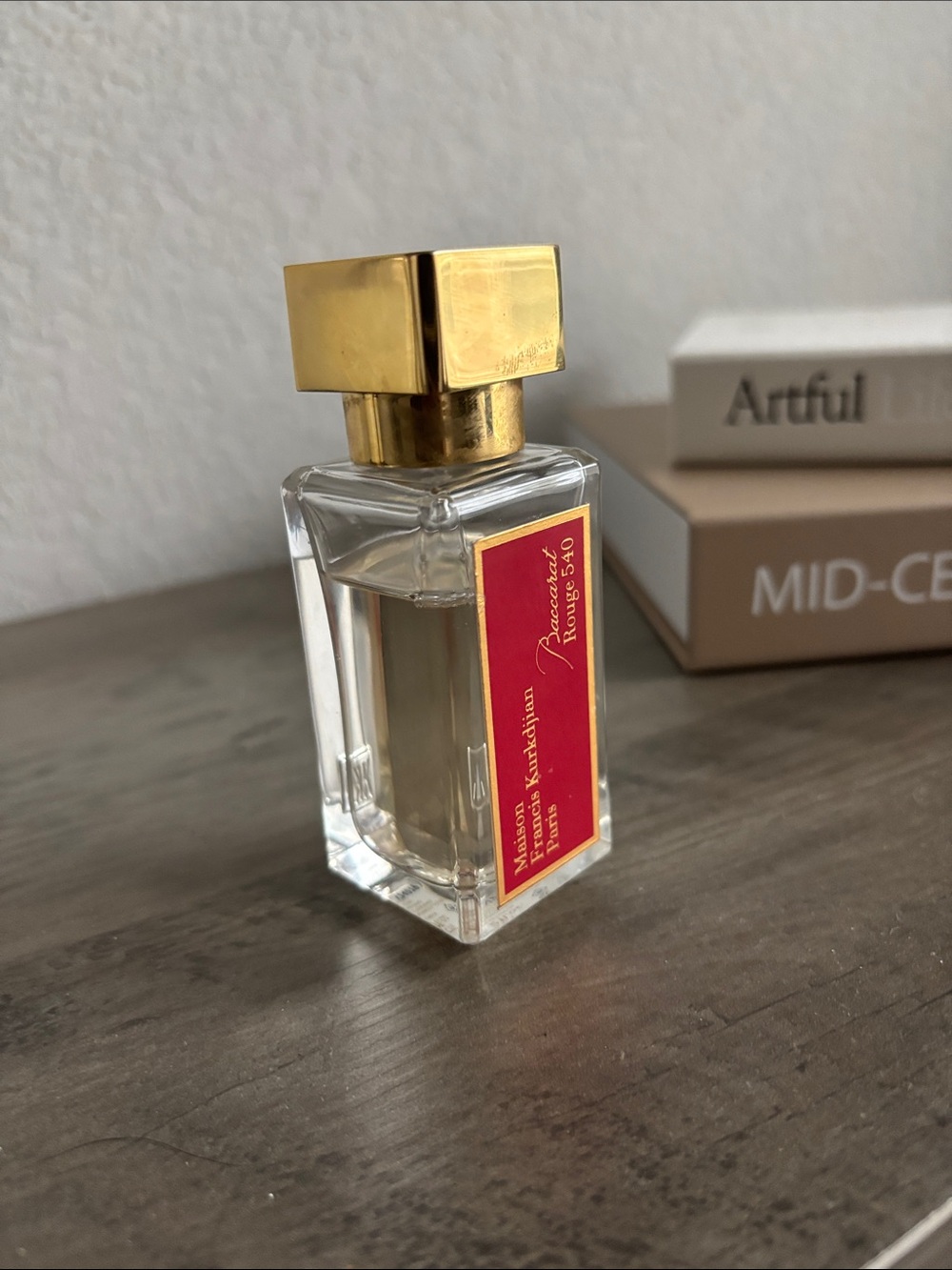 Maison Francis Kurkdjian Decorative Bottle with Red Label and Gold Cap